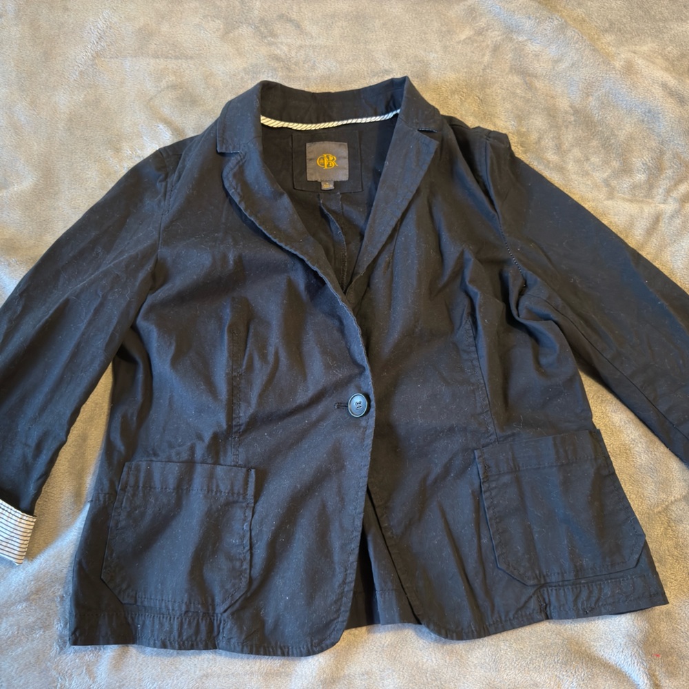 Black Cotton Blazer
